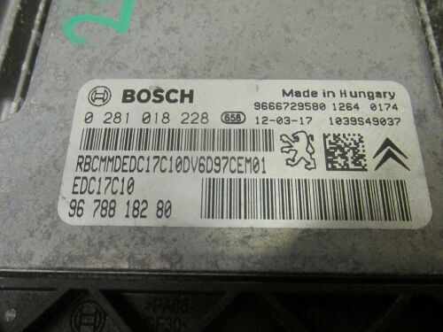 PEUGEOT PARTNER CITROEN BERLINGO 1.6 HDI BOSCH ENGINE ECU 9678818280 0281018228